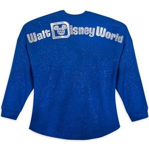 (L) Wishes Come True Disney Parks Authentic Spirit Jersey Blue & Silver Sparkle